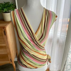 Wet Seal Multicolor Ruched Top- Size Small
